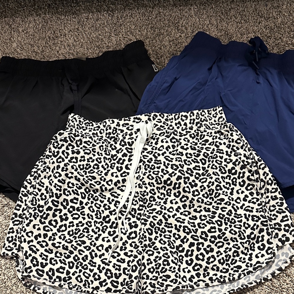 Leopard Print and Solid Color Shorts Set Buffbunny shorts 3 pairs and monarch br